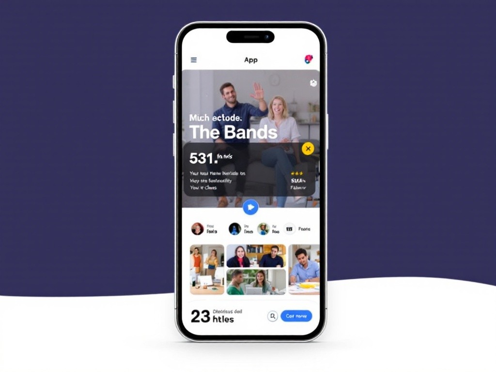 A phone screen displaying an app interface showing a video of two people and some other information.