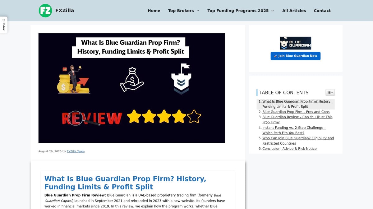 7 Best Forex Prop Firm Reviews for Traders in 2026 - Blue Guardian