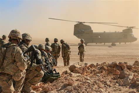 U.S. troops ready to leave for an operation