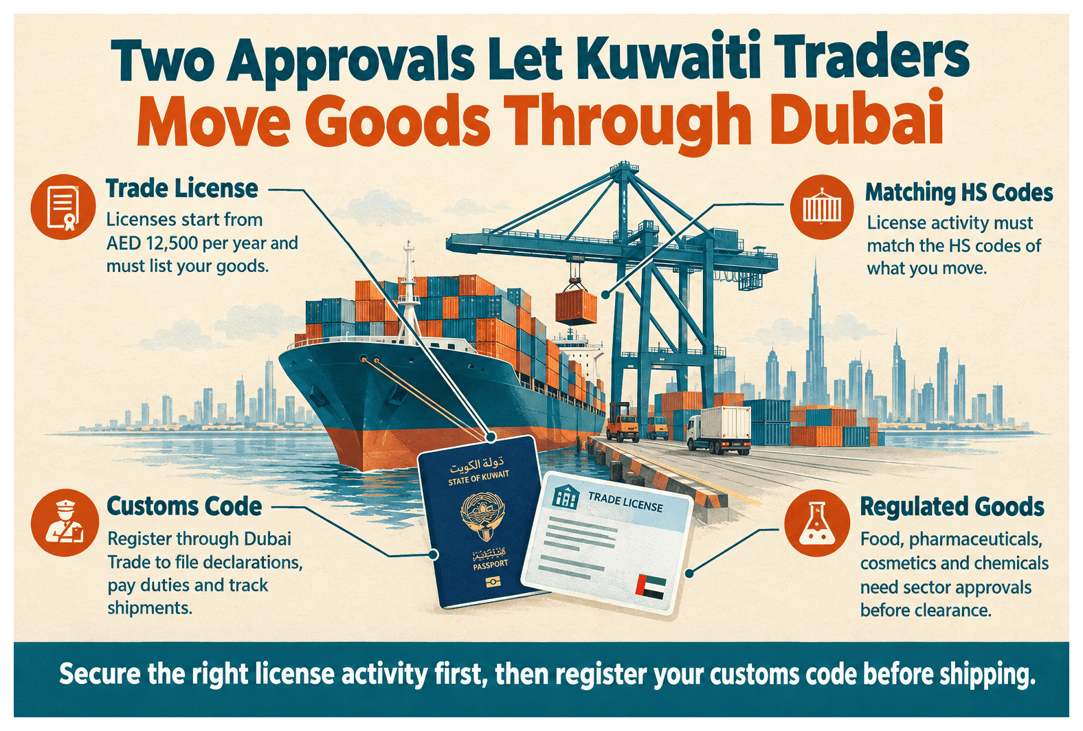 Infographic: Import and Export Between Kuwait and Dubai: What License You Need