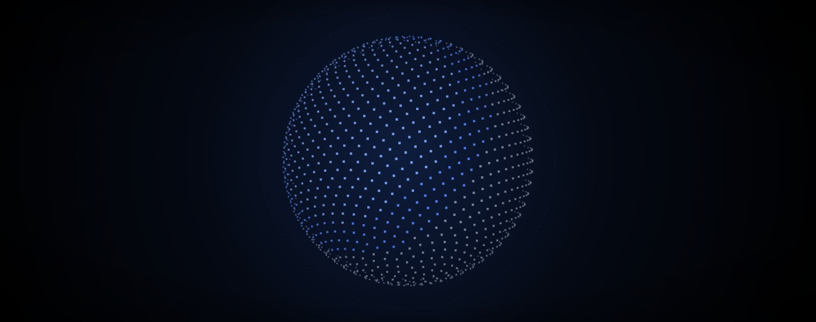 Blue dotted globe on dark background