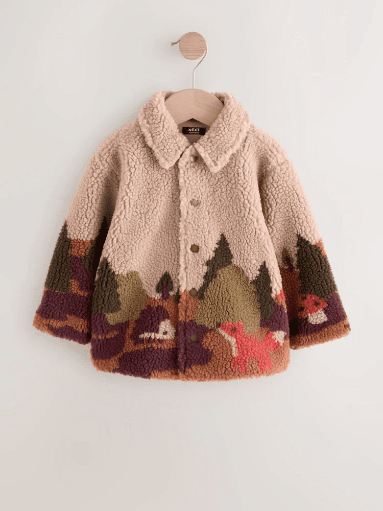 Tiny Dudes - Next - Neutral Scenic Print Borg Fleece Shacket (3mths-7yrs) €32 - €36