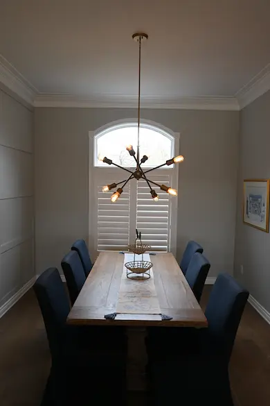 turned on pendant lamps