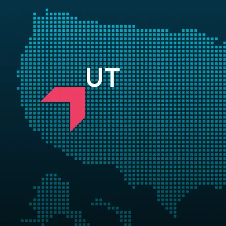 Map highlighting Utah with a red arrow, representing GIA Group, LLC truck insurance coverage area.