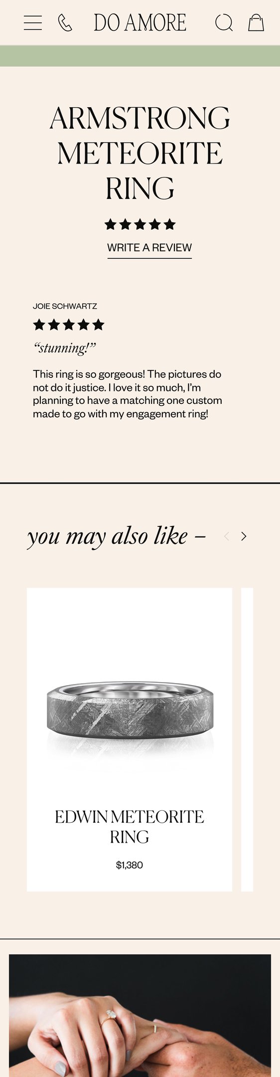 Jewelry product options include: ring for Armstrong Meteorite Ring from Do Amore.