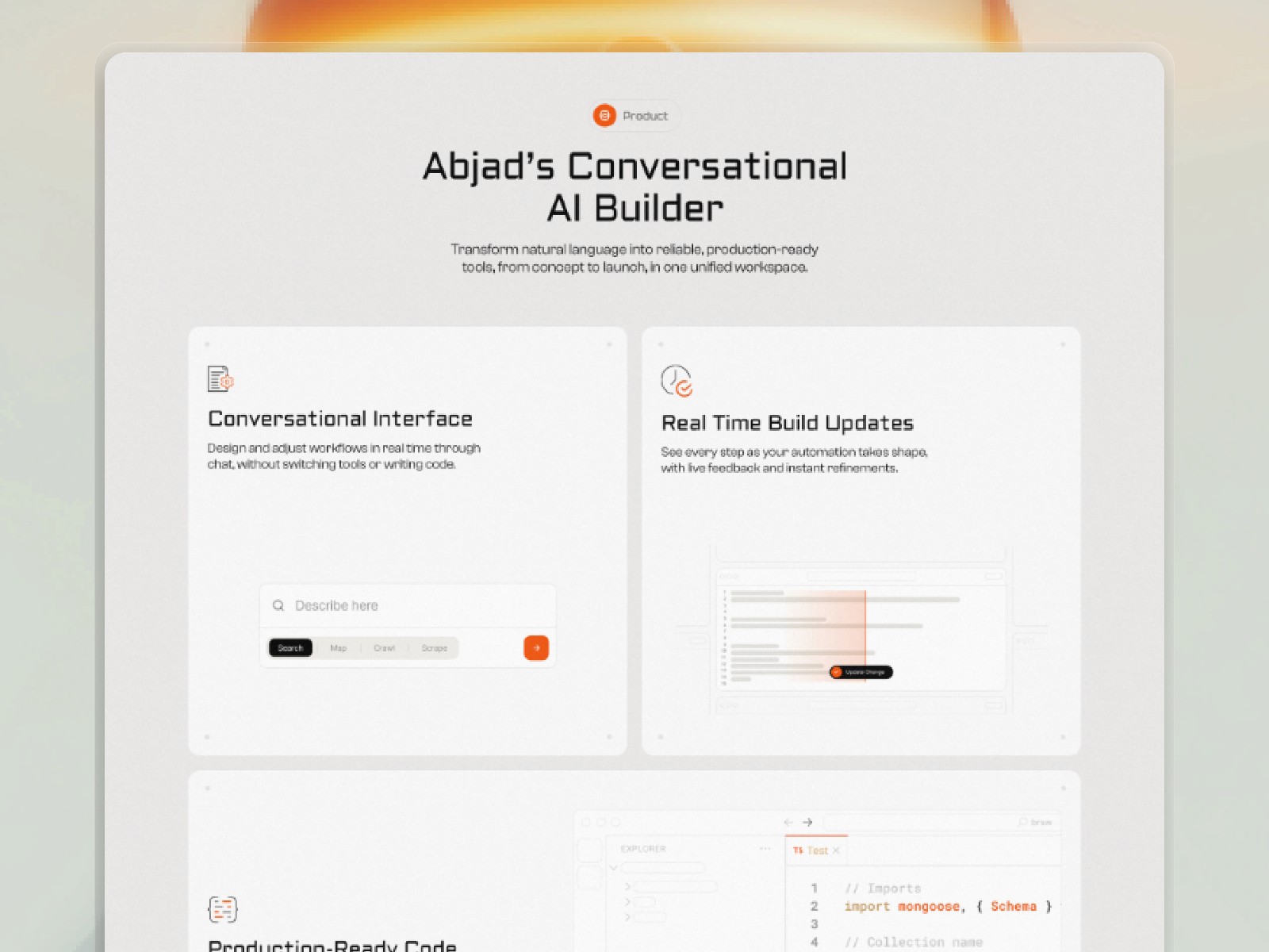 ABJAD — 动效彩色 AI 产品官网设计灵感