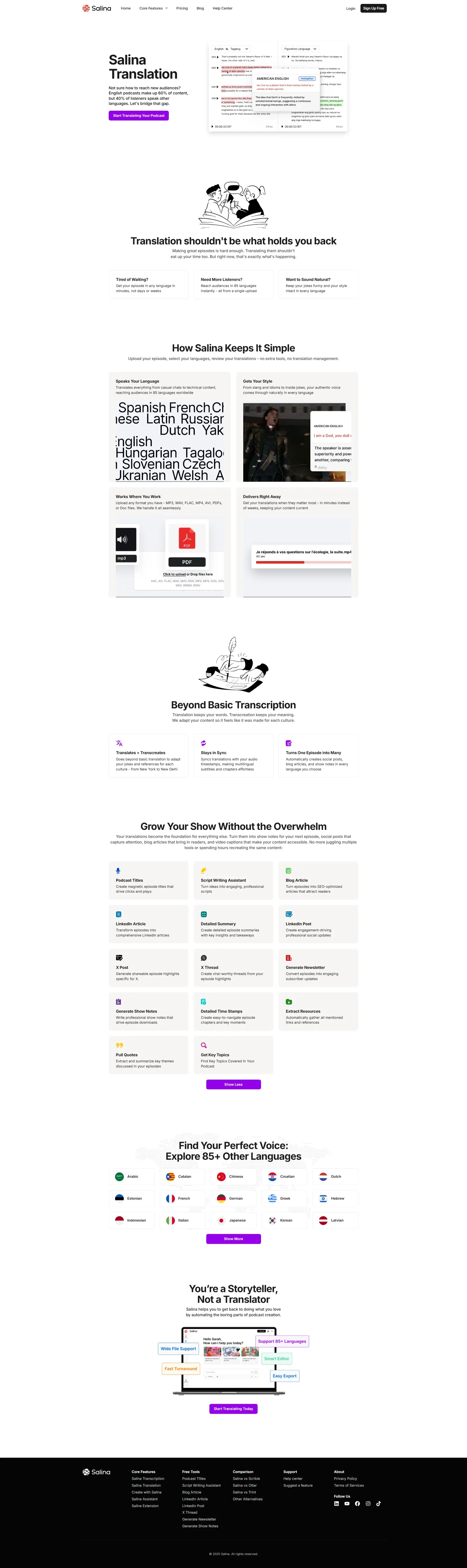 Salina translation interface – multilingual text translation using AI