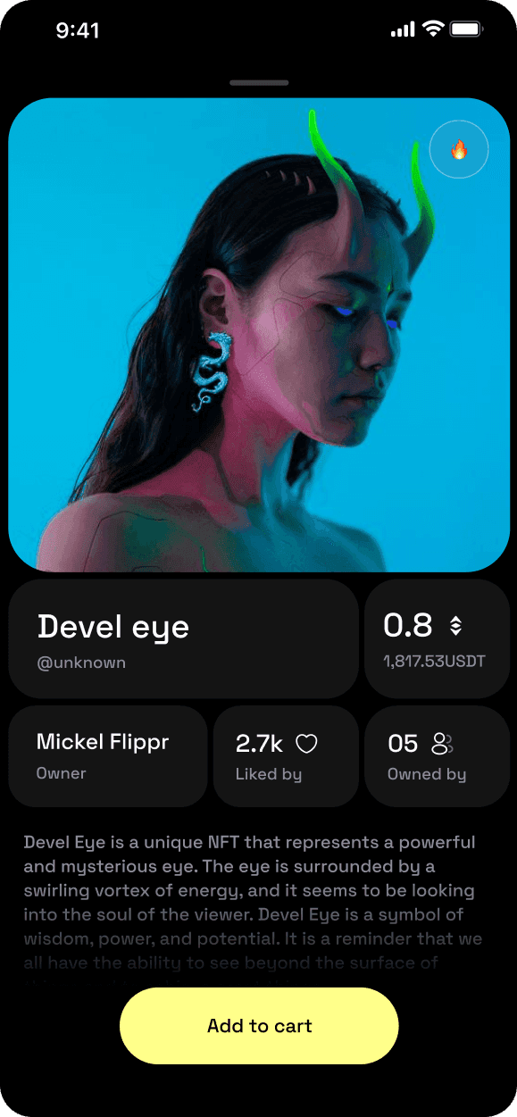 A fantasy creature portraying a woman on a blue background