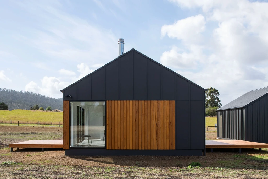 Modern Country Home, a dark gable home at Orielton, Tasmania