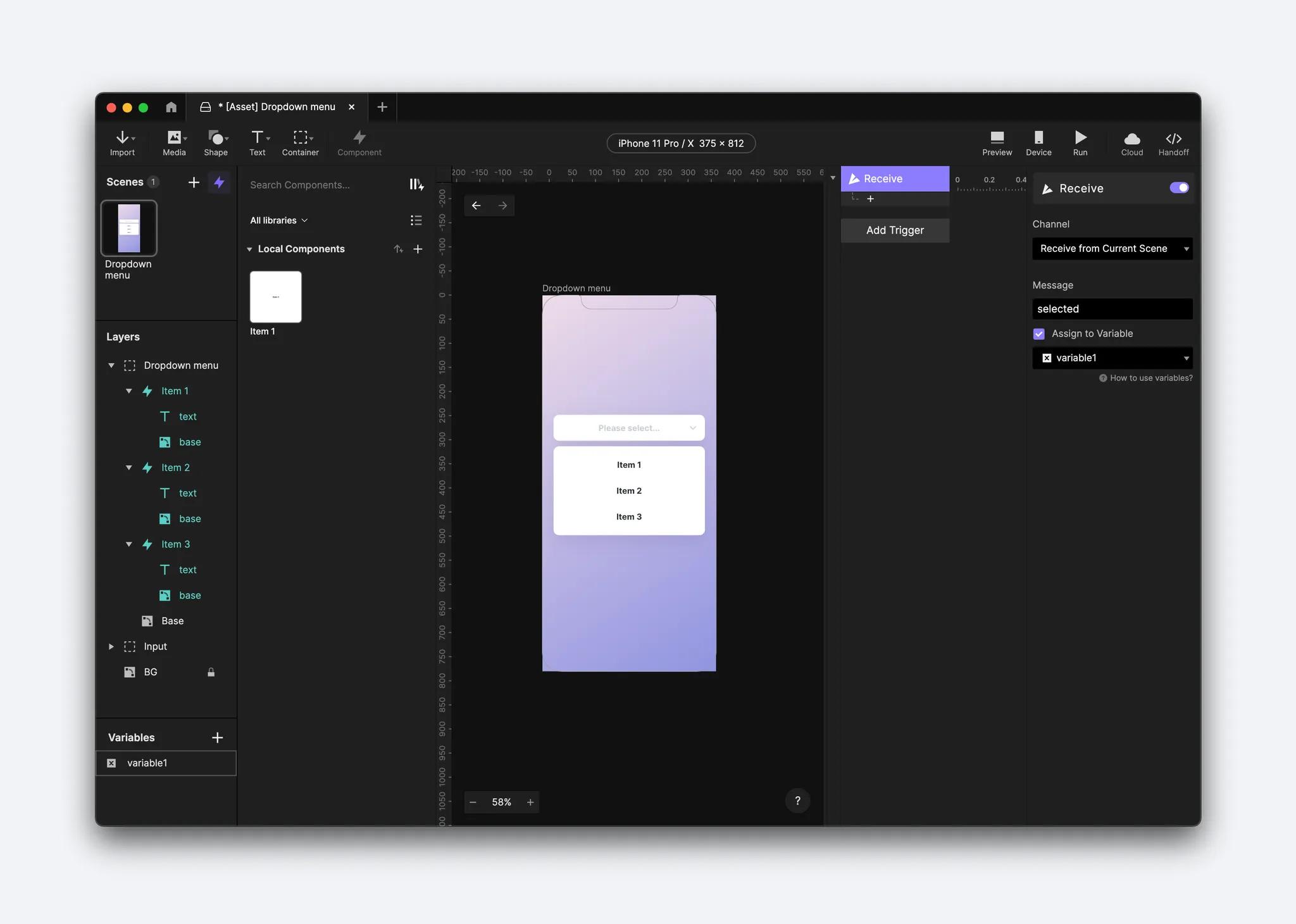 assign the text value to the variable you just created