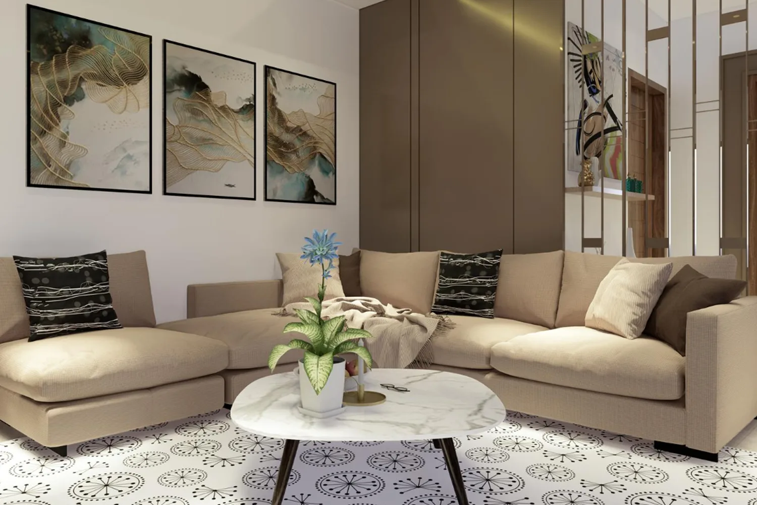 Luxury bedroom with modern interior styling