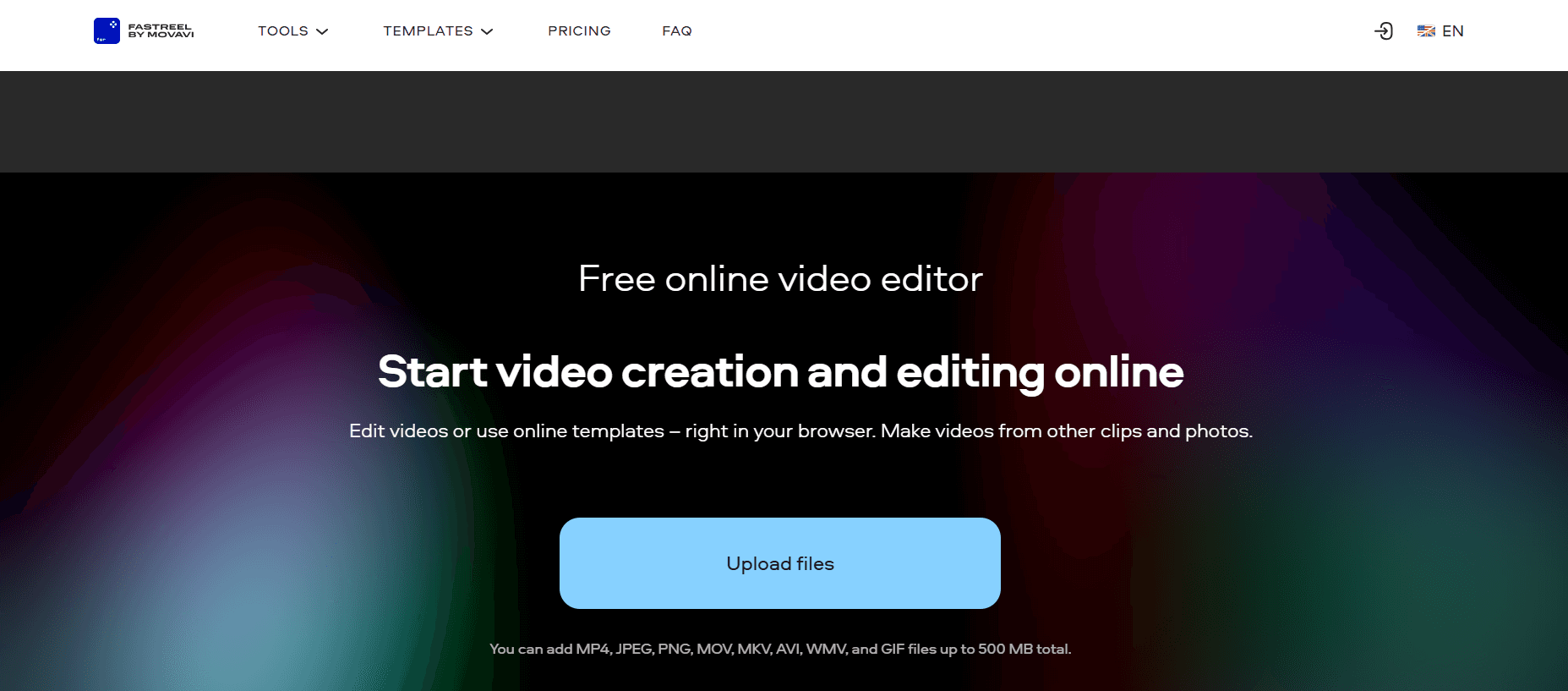 Fastreel Landing Page Image