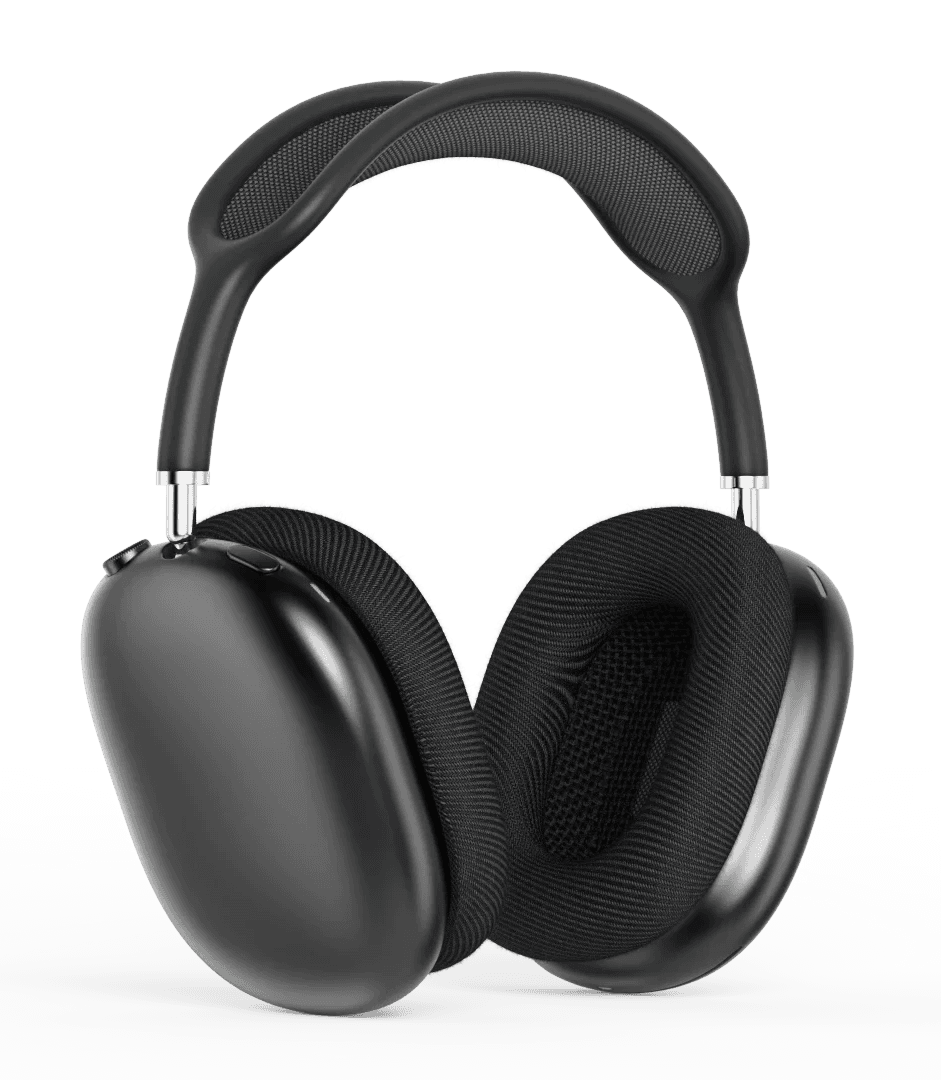 Expertly crafted 3D rendering of premium wireless headphones for product development agencies, showcasing detailed design, texture, and realistic shadows, ideal for presentations, marketing, and prototyping in the audio equipment industry.