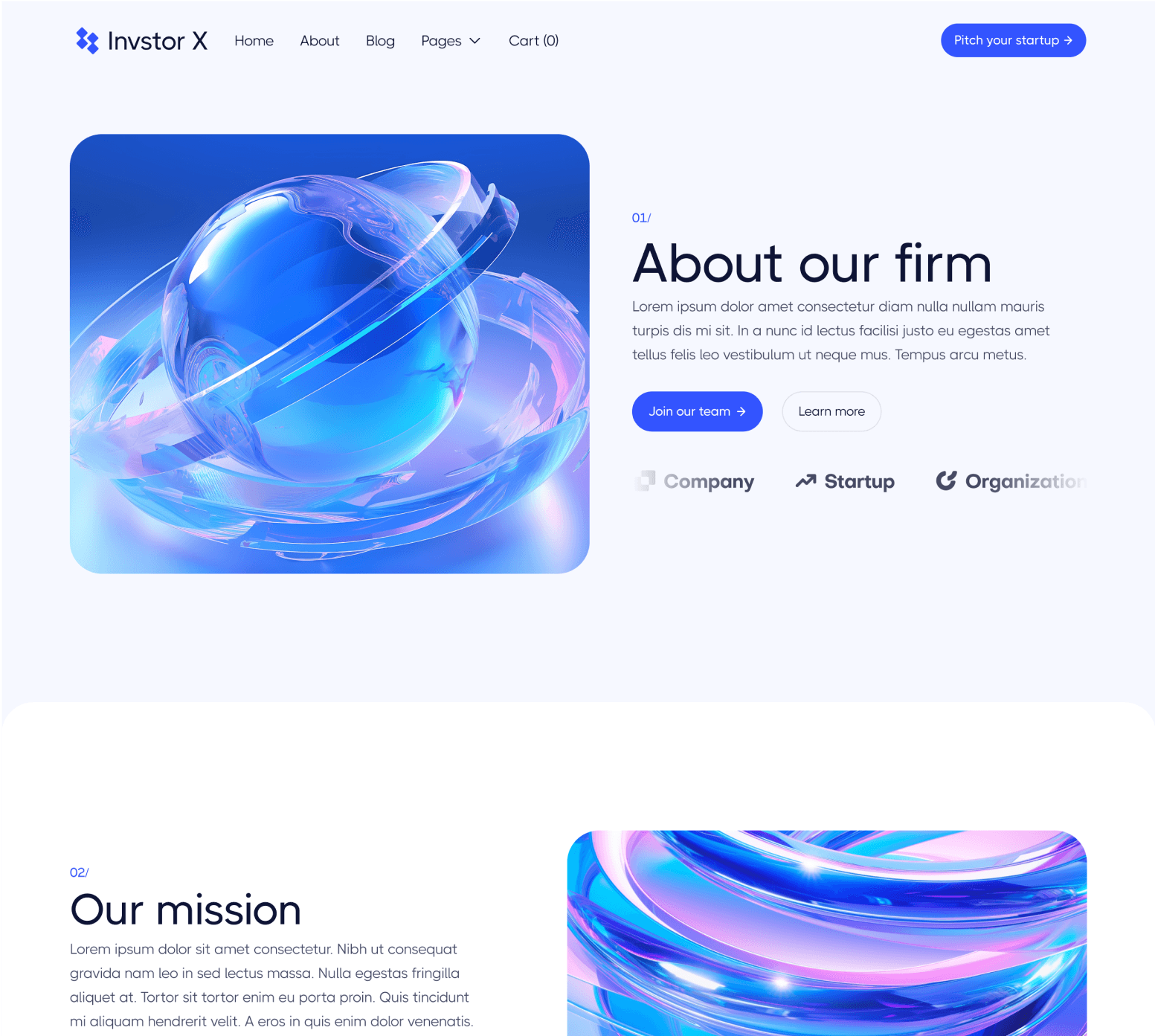 Invstor X - About Page - Investment Firm Framer Template