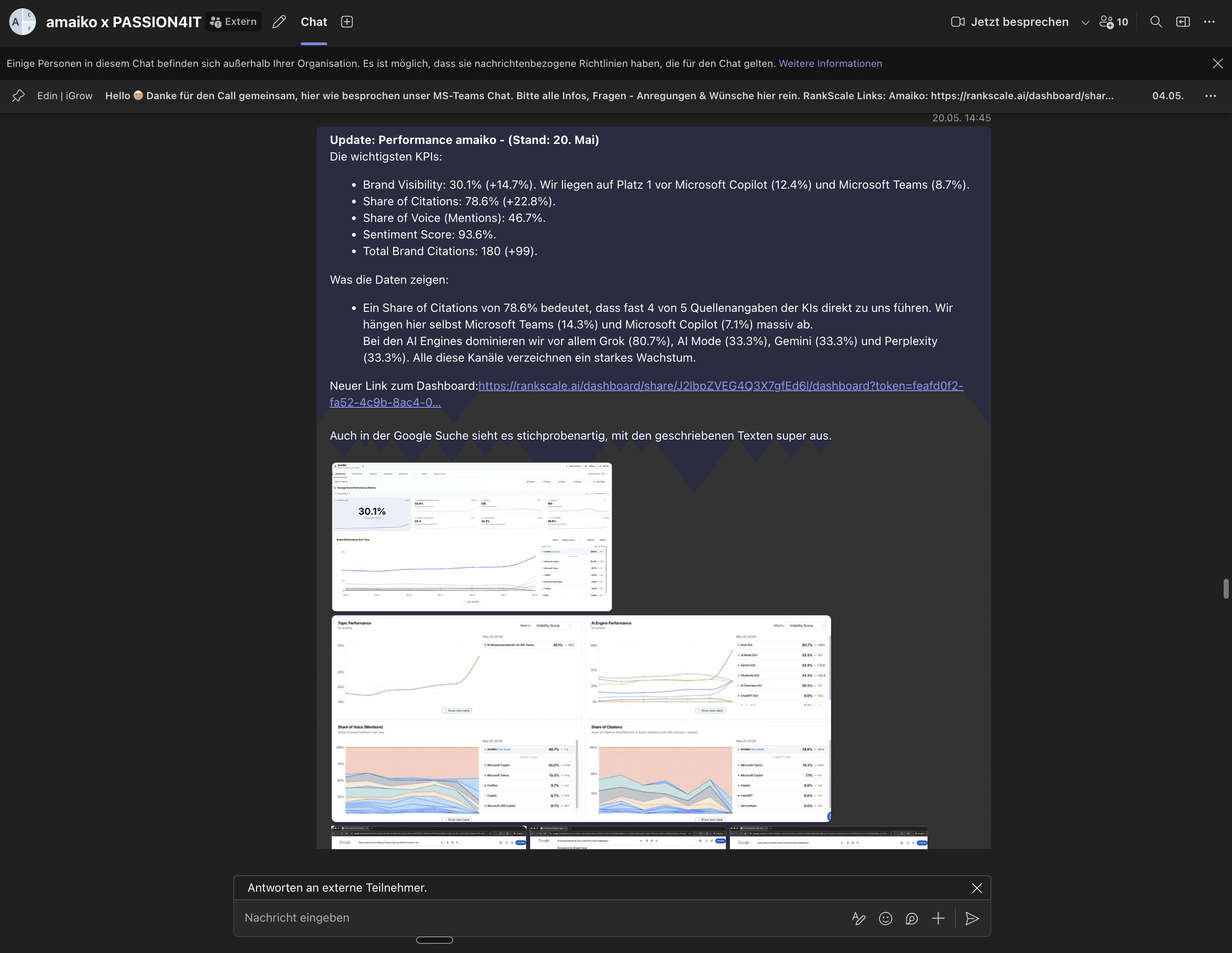 Update 20.5 Performance im Chat