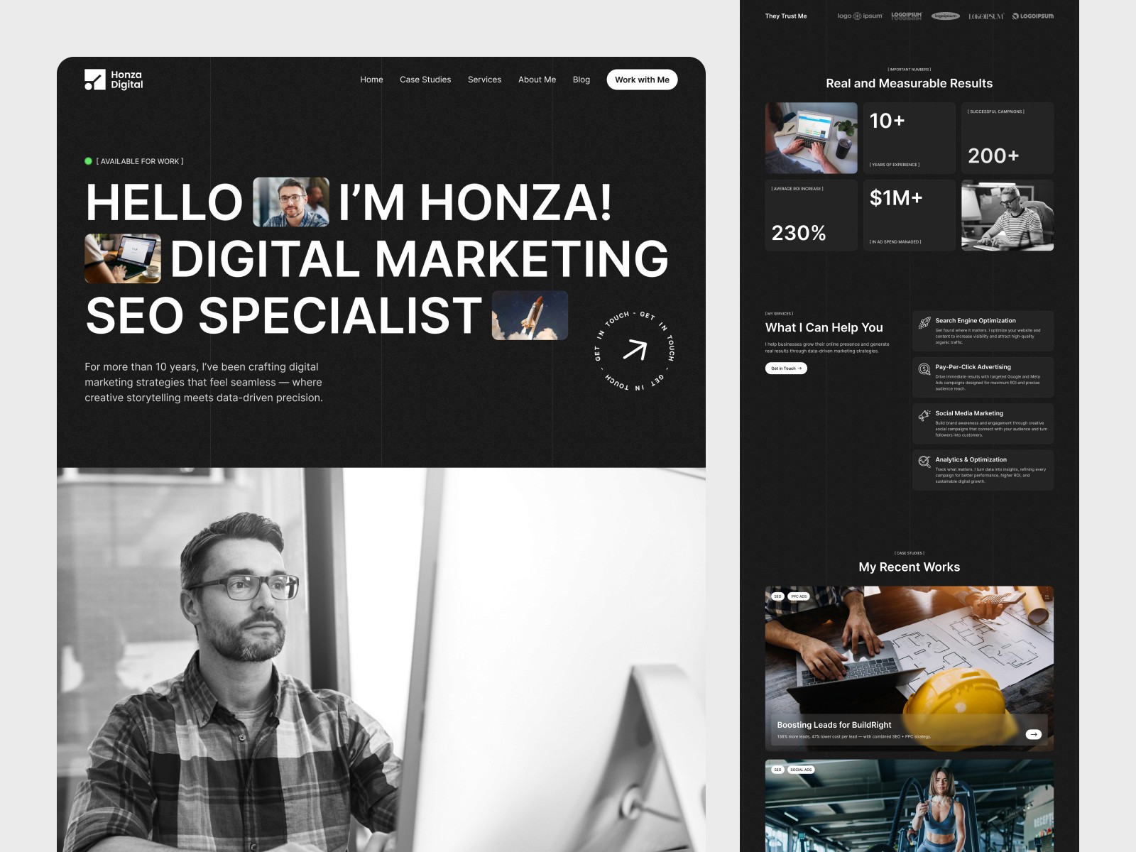 Honza — 黑白极简专业创意机构官网设计灵感