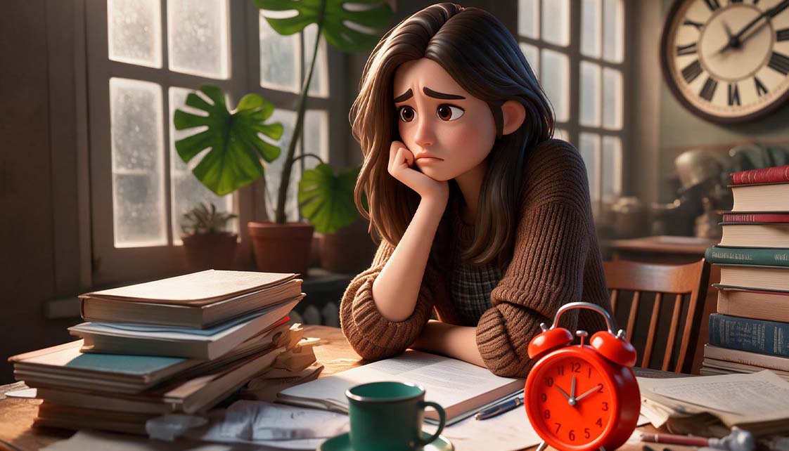 una chica impaciente esperando a que salga la nota de corte
