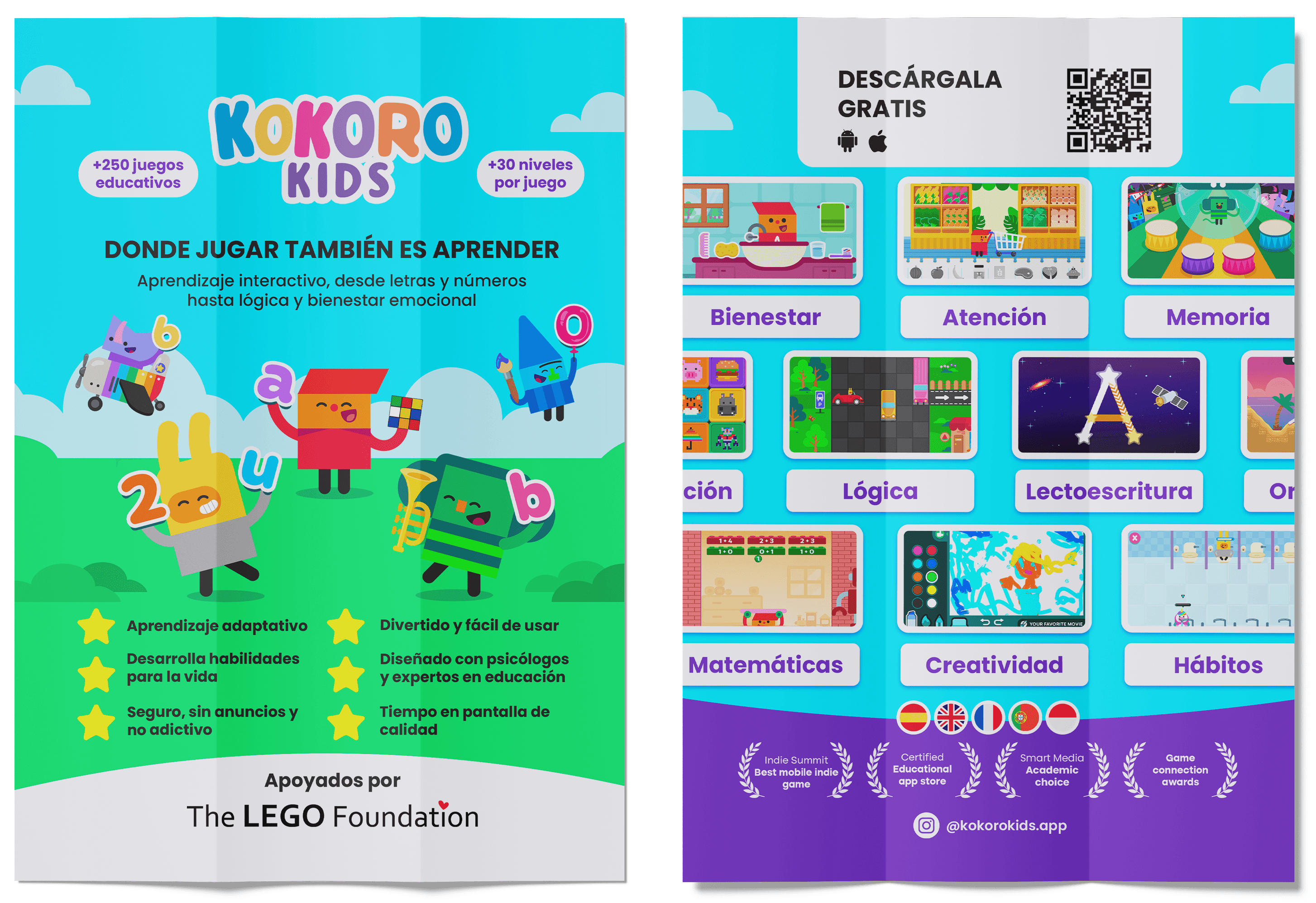 Kokoro Kids flyer, front and back