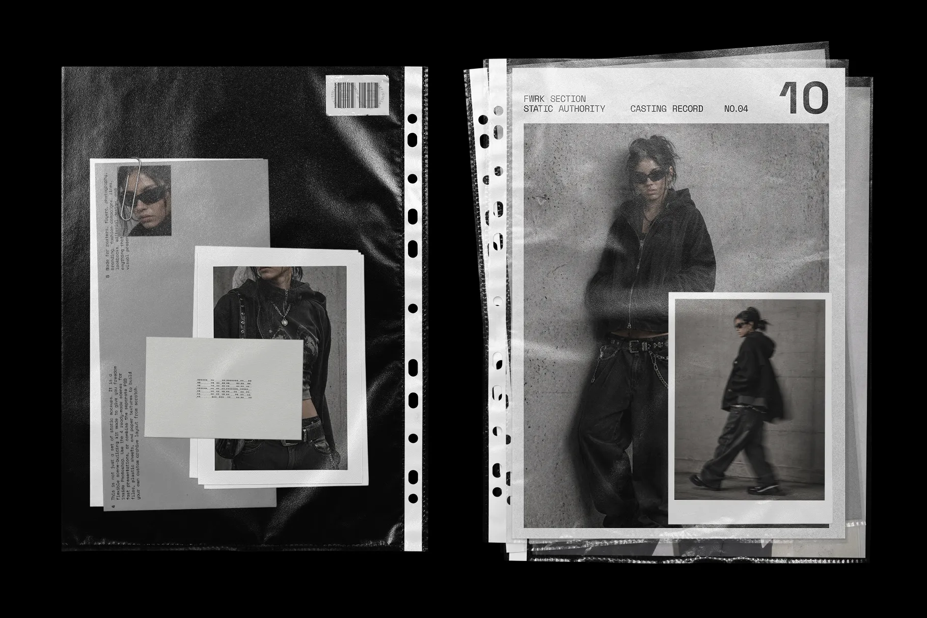 Editorial Archive Mockup Kit archive print composition with layered photo inserts