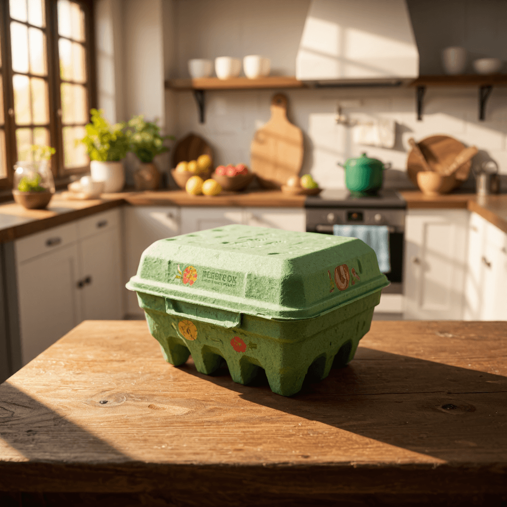 product photography of a carton of eggs