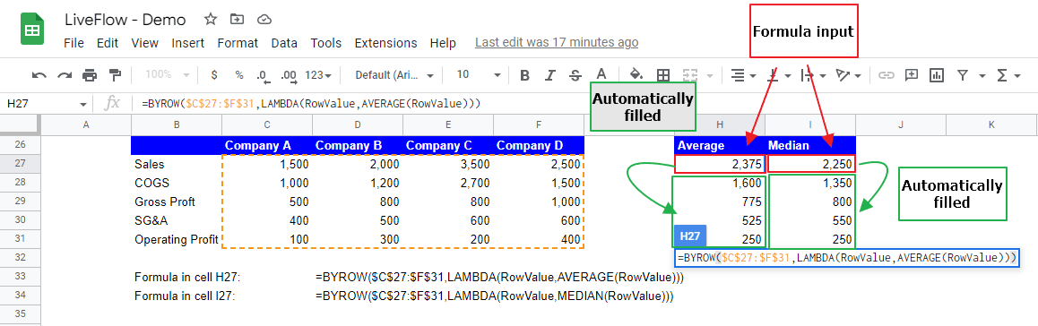 Use the BYROW function