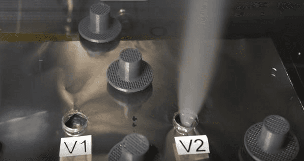 Figure 12: Development of the visible part of the xenon exhaust plume during valve actuation