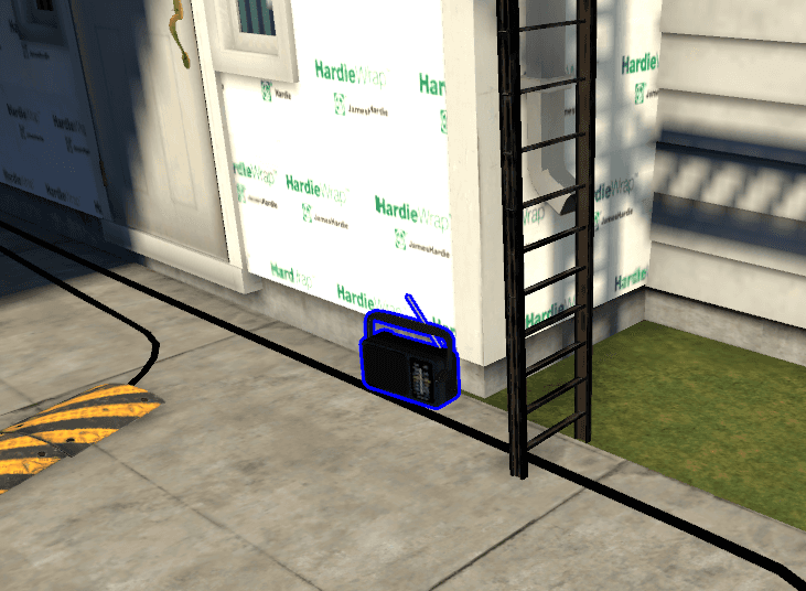 3D Radio on a jobsite within a construction simulator