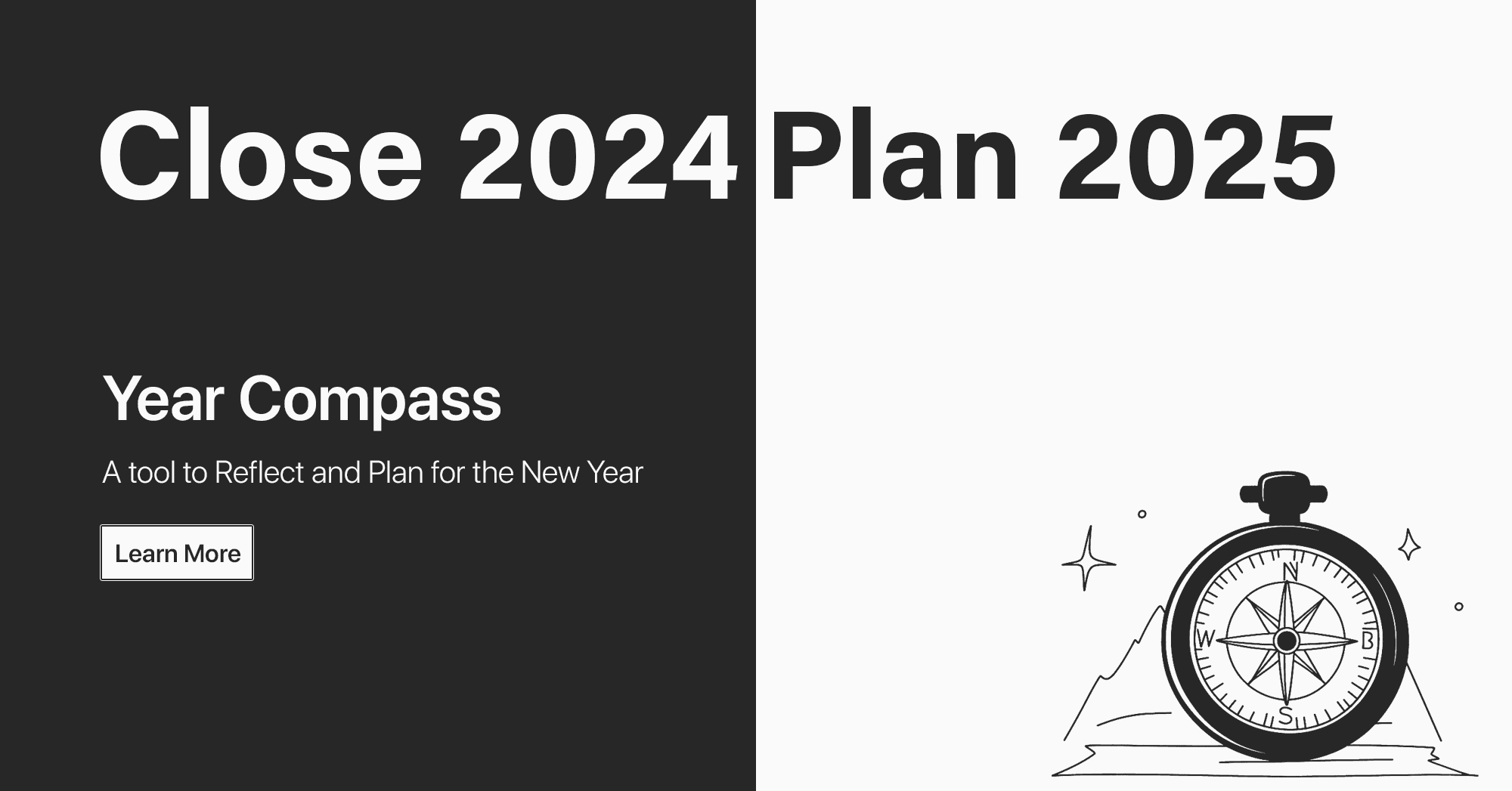 Featured Image of "Year Compass 2024 to 2025: A tool to Reflect and Plan for the New Year"