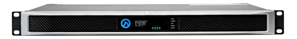 LEA Professional amplifier with front panel displays and indicators