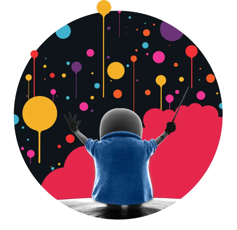 Creative teams at Driftlane (the colorfull spheres) getting conducted as an orchestra. Driftlane Quality