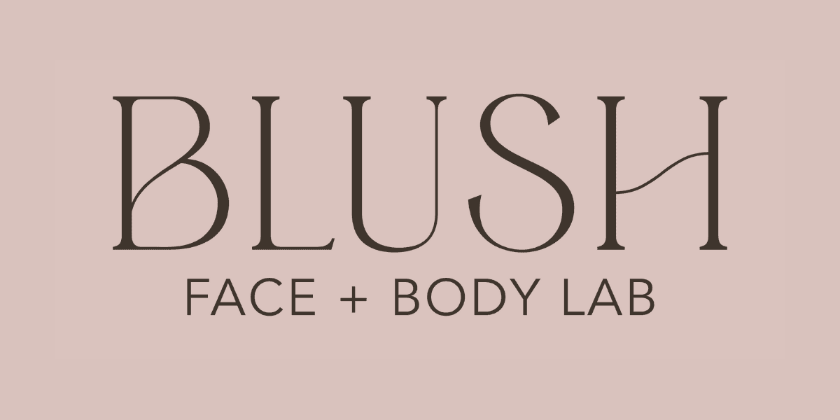 Blush Hoboken logo featuring elegant text with a light pink background, symbolizing luxury skincare and wellness services.