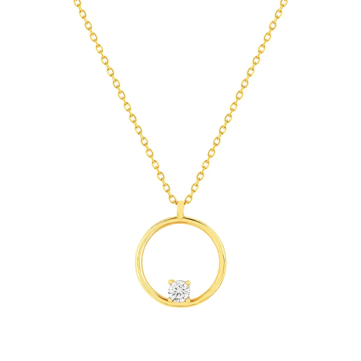 Collier en or jaune 375 serti de oxydes de zirconium