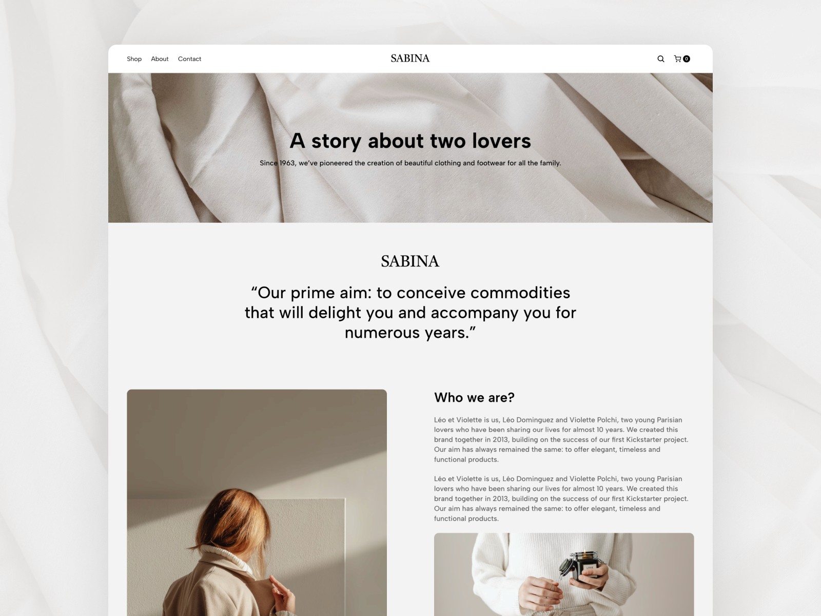Sabina — 极简现代电商网站设计灵感