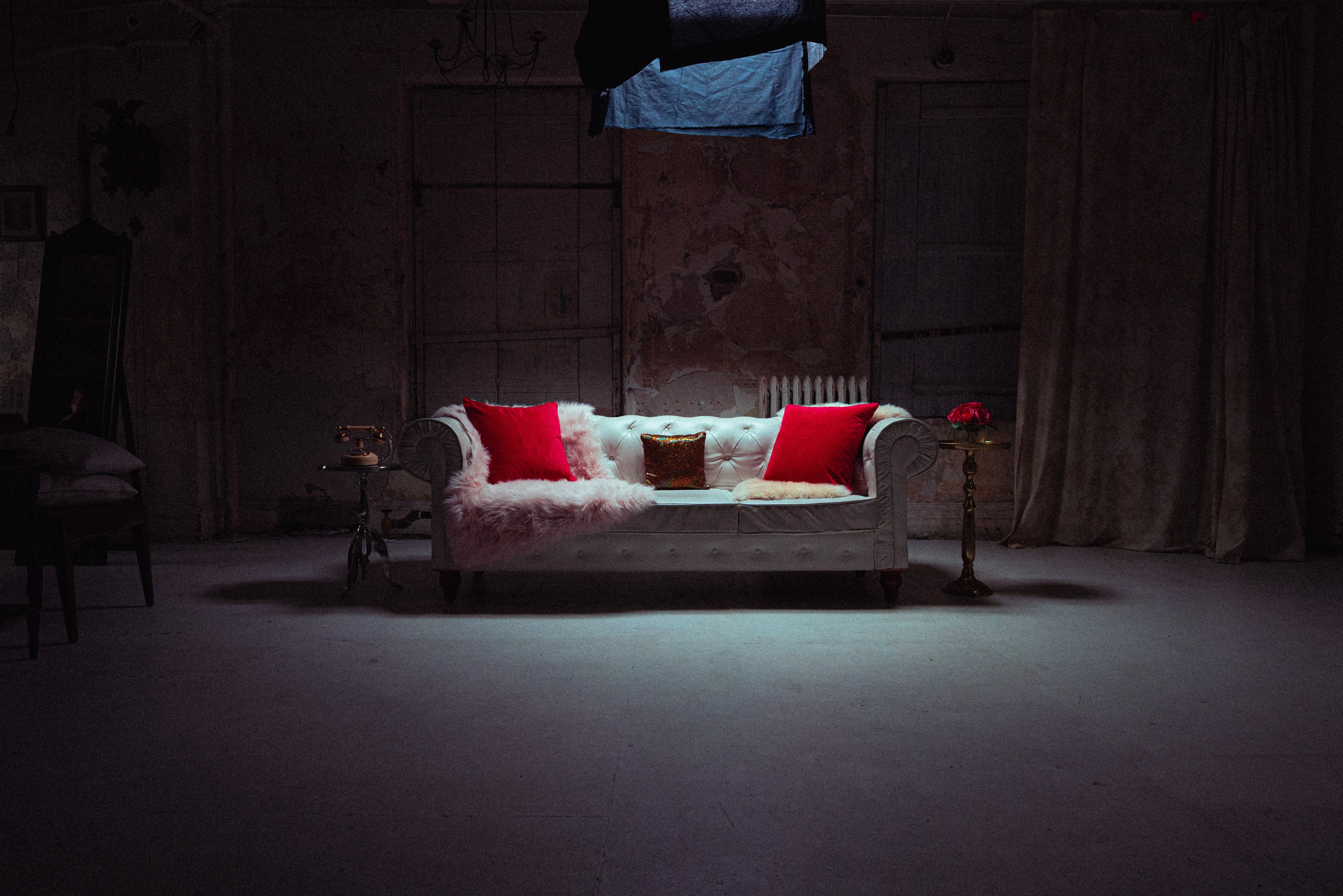 Mysterious woman in monochrome