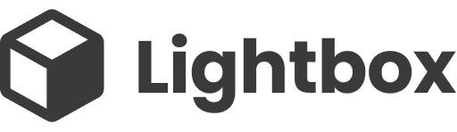 Lightbox logo featuring a cube and the word "Lightbox.