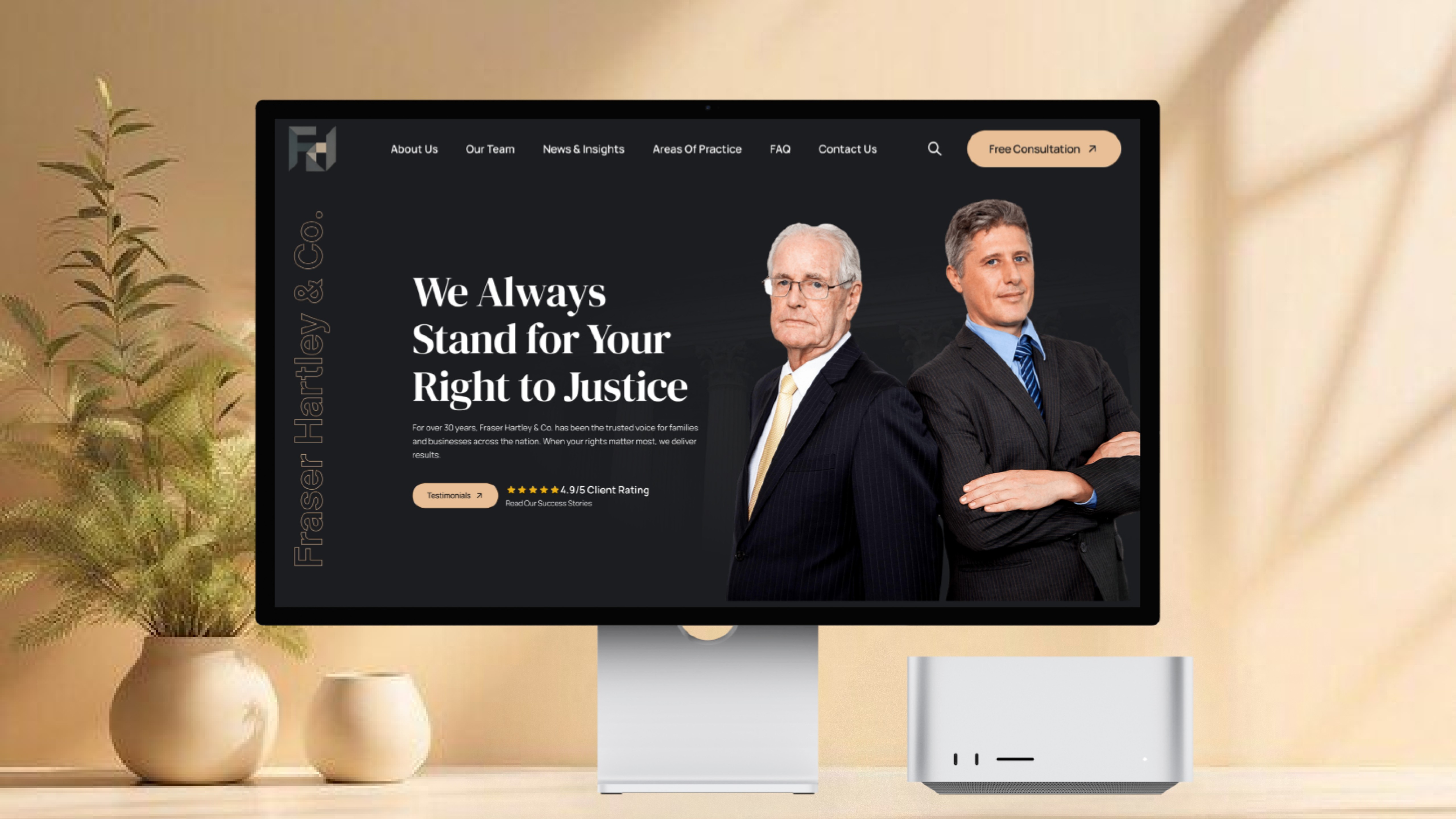 ux ui design for law firm website's desktop version