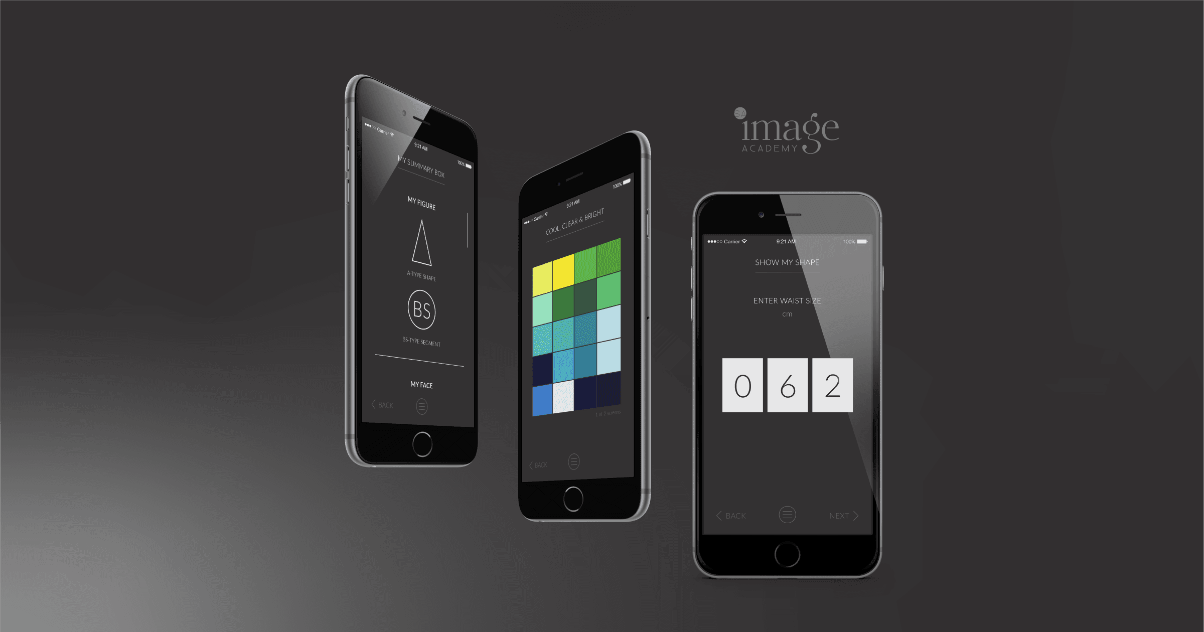 SAIA app mockups