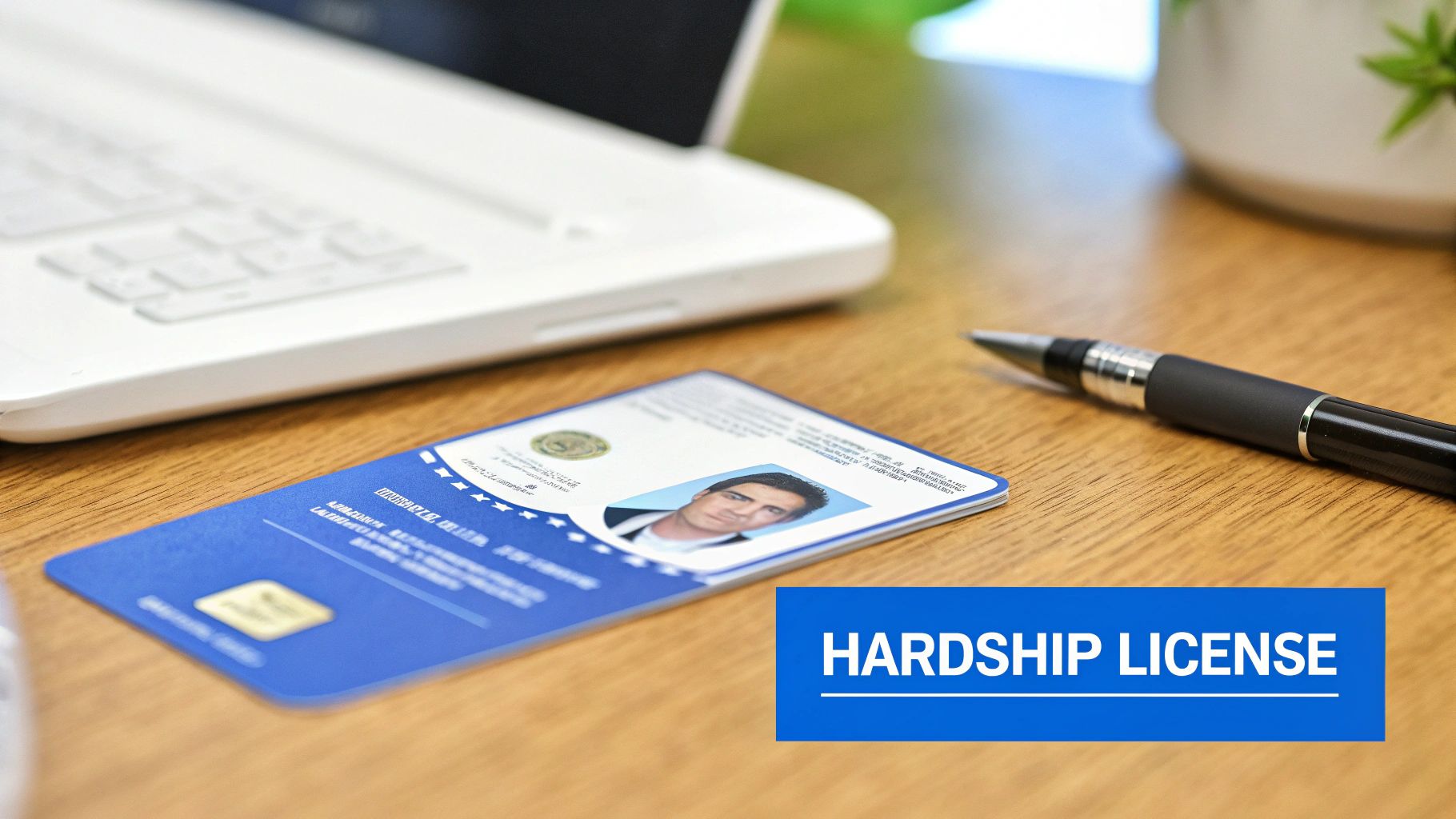 An identification card labeled 