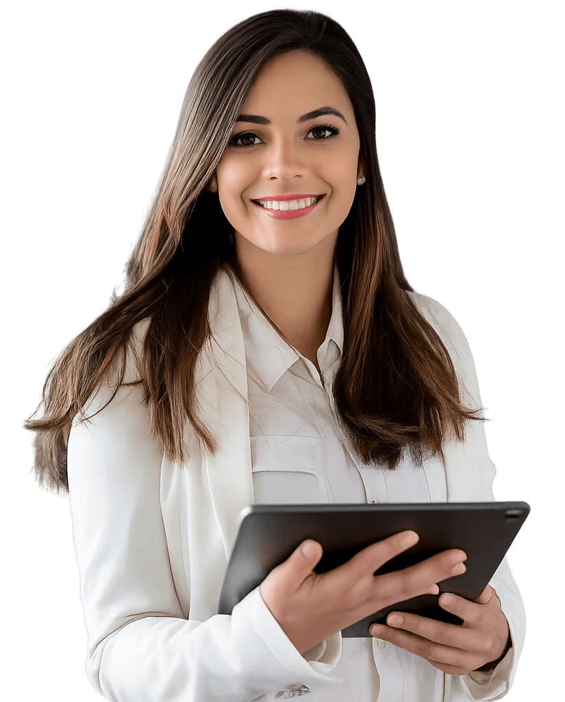 A smilintg girl holding books