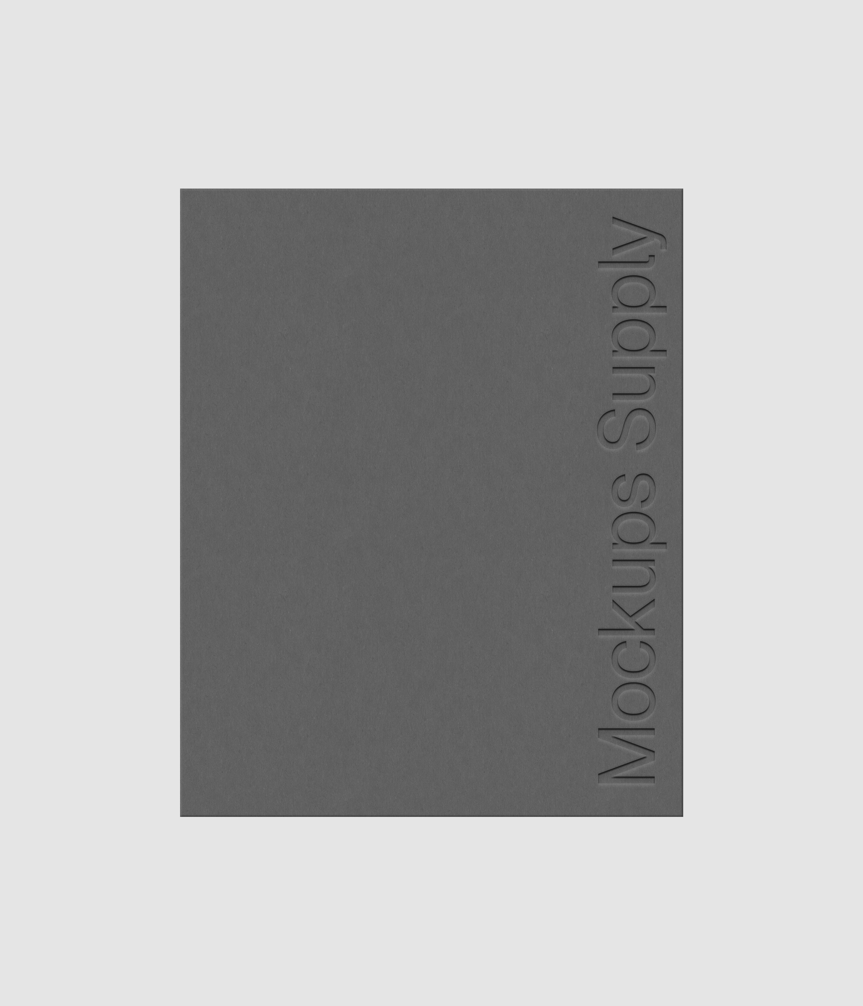 Portrait poster mockup PSD 4:5 with debossed logo effect, movable poster layout, modern minimal paper mockup for print design and brand identity