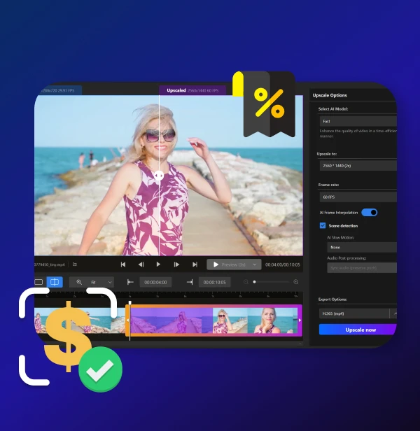 Affordable AI video upscaler