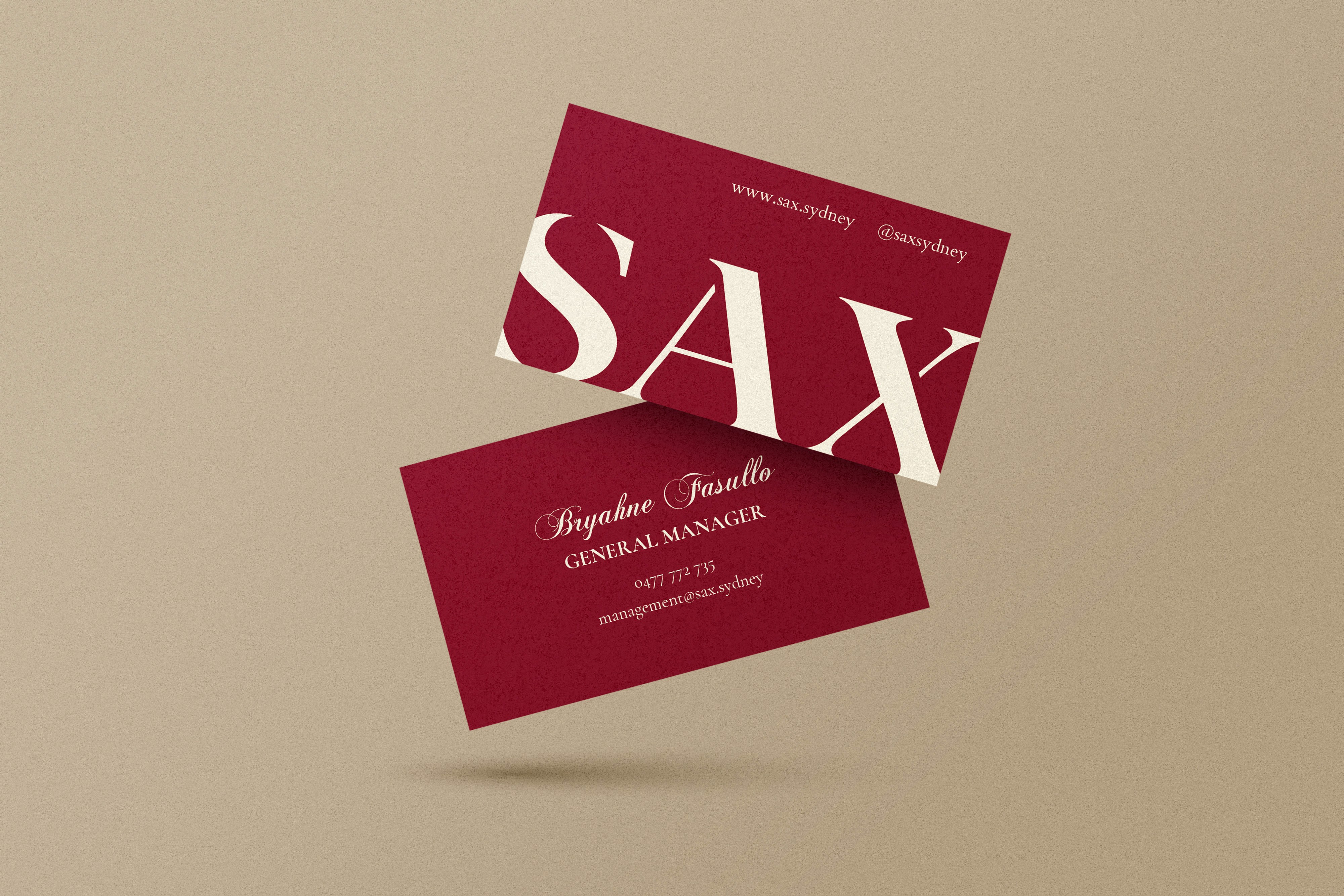 Sax Cafe & Lounge Business Cards