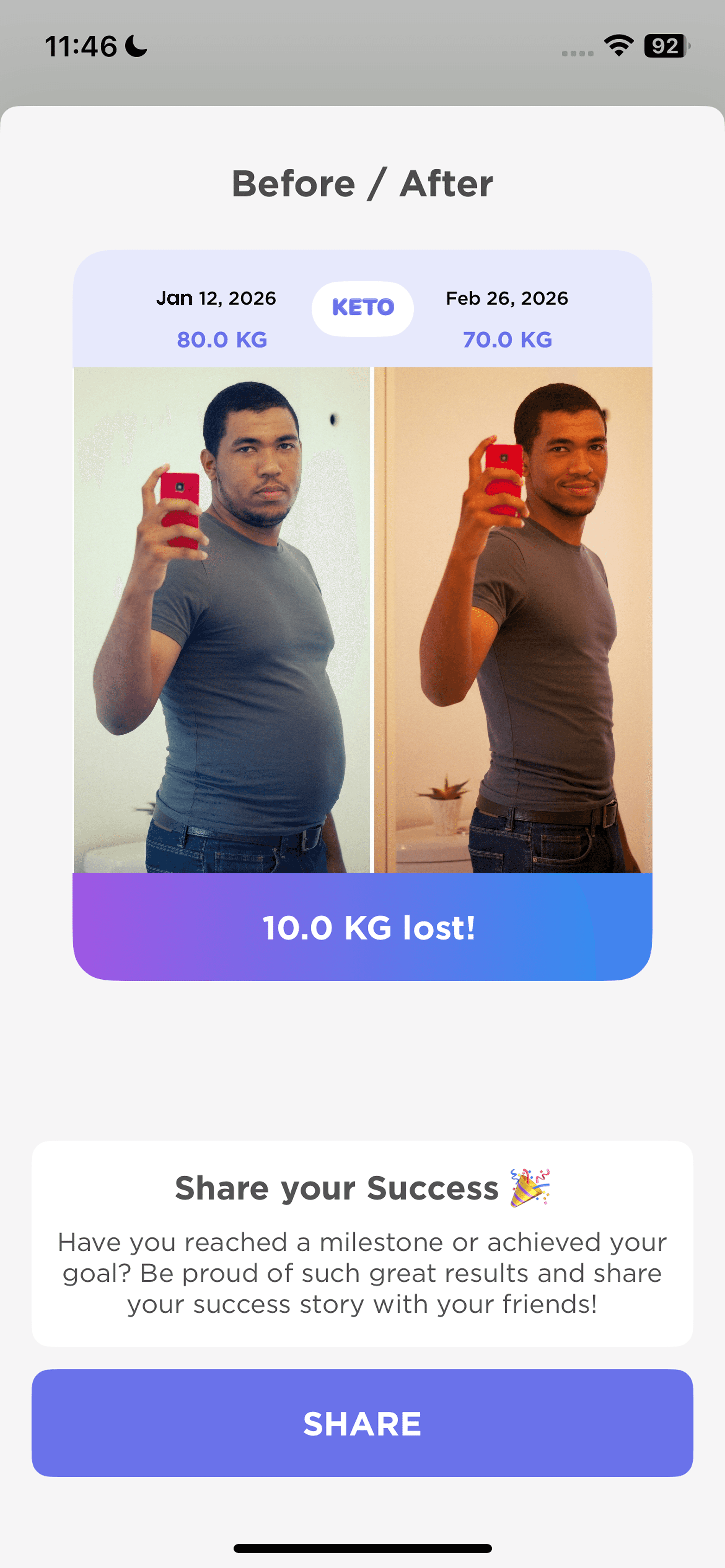 Soberly app weekly insights overview with analytics on drinking patterns and progress reports.