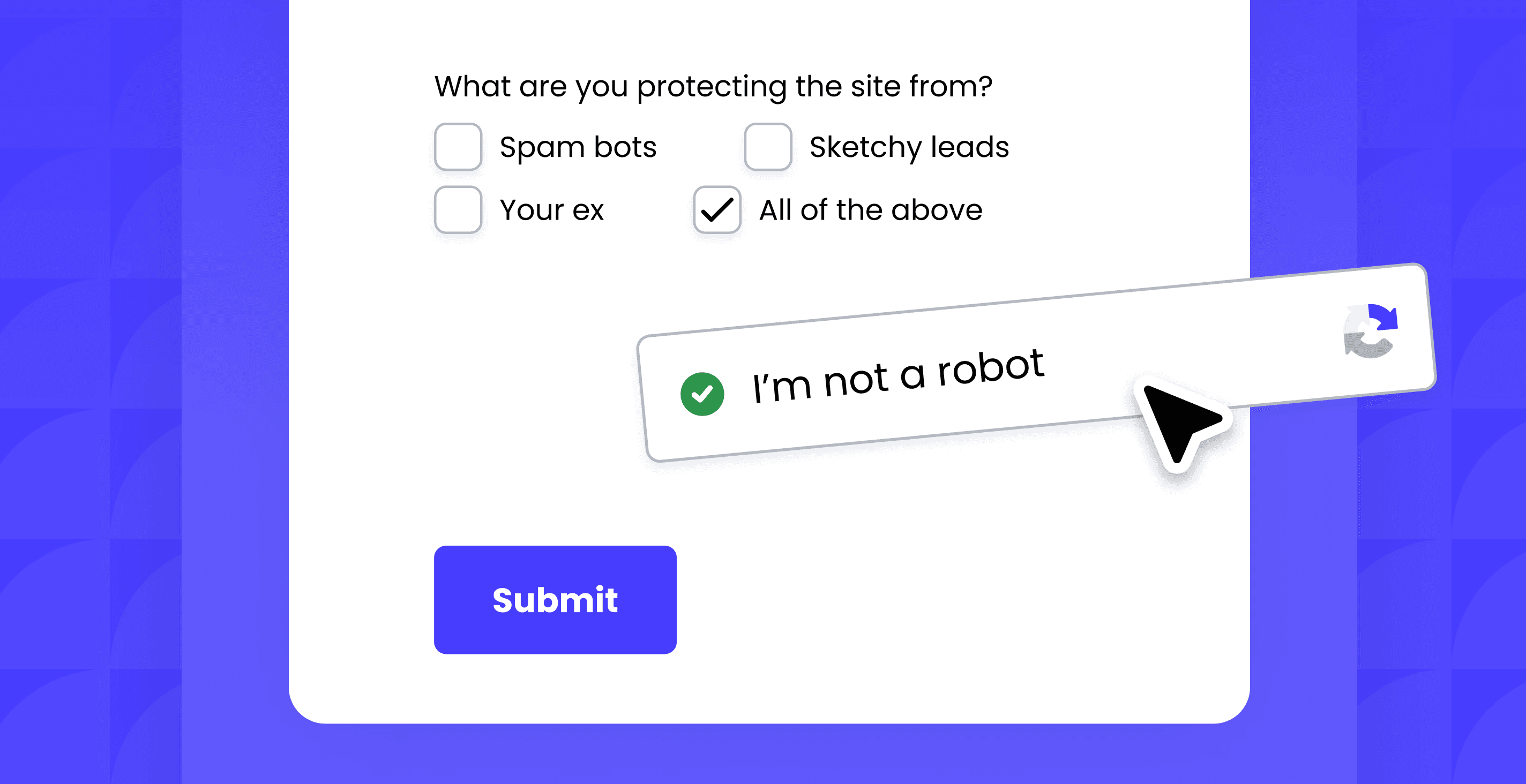 FramerForms reCAPTCHA input UI block with hover interaction