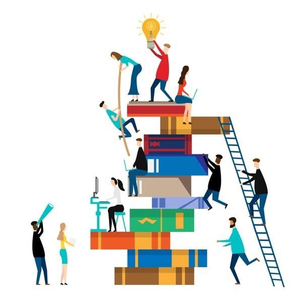 Step-by-step process of creating a knowledge base, highlighting important stages in the process.