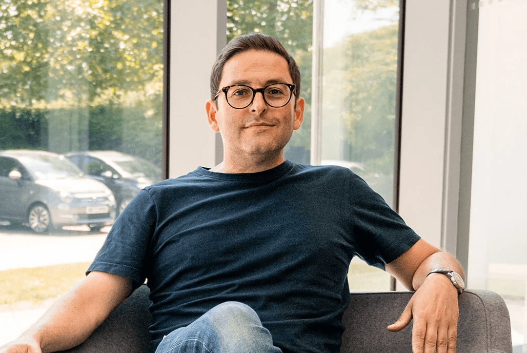 Man reading on the laptop