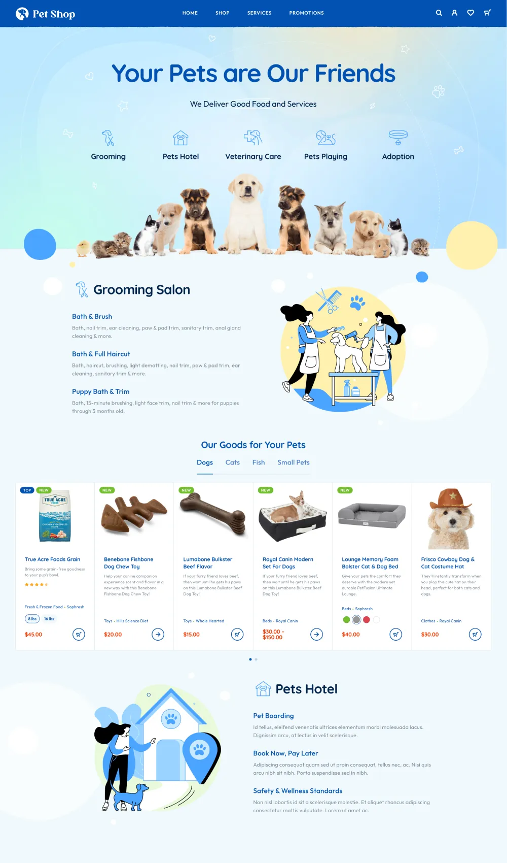 Pet Care Website Design