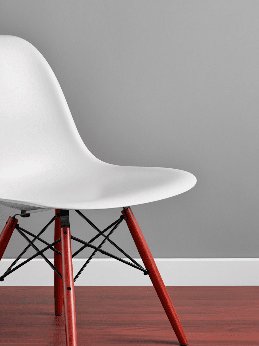 designer red and white chair