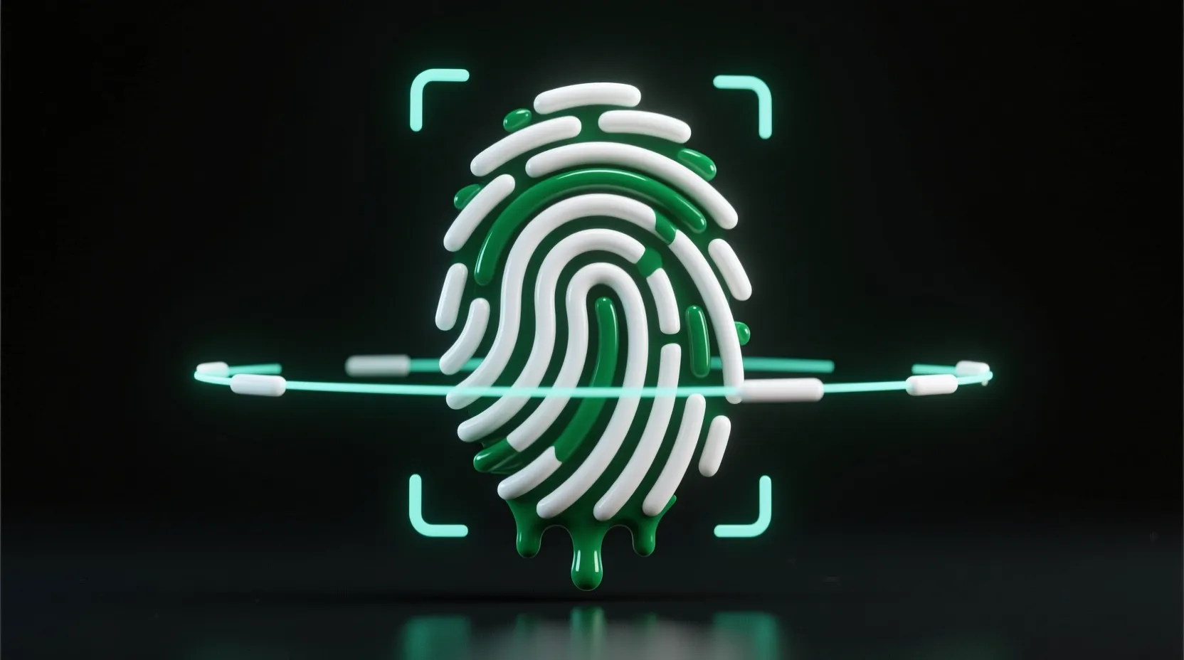 3D Fingerprint Illustration.