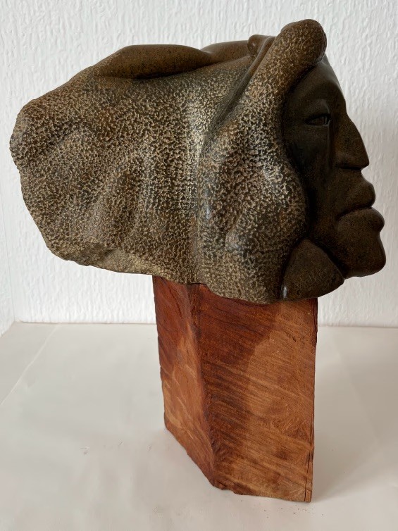 Earth Mother Anguished, 2023. Soapstone. by Barbara Walker.